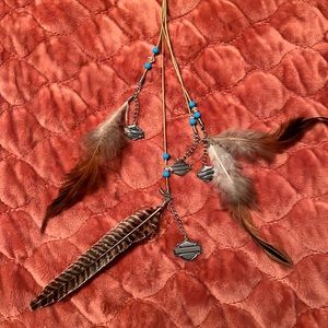 Harley Davidson hair clip feather accessory